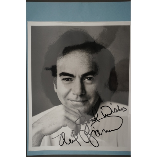 655 - Autographs, a folder containing over eighty signed publicity photos, letters, magazines or scraps of... 