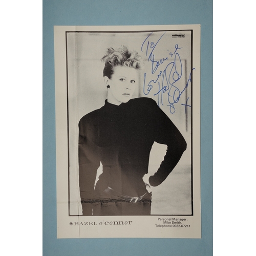 655 - Autographs, a folder containing over eighty signed publicity photos, letters, magazines or scraps of... 