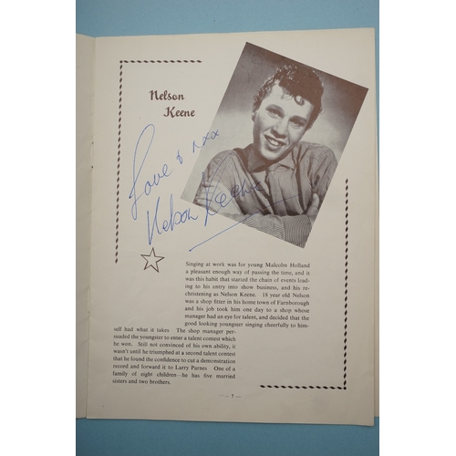 655 - Autographs, a folder containing over eighty signed publicity photos, letters, magazines or scraps of... 