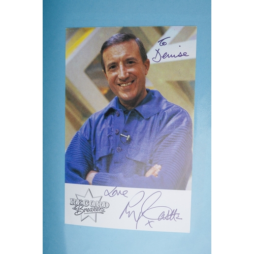 657 - Autographs, TV presenters, a folder containing one hundred and thirty signed publicity photos, lette... 