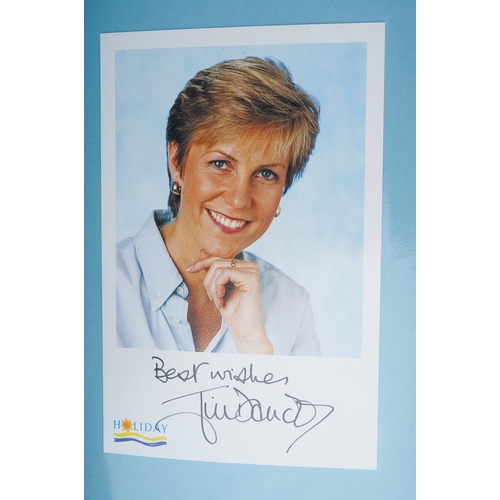 657 - Autographs, TV presenters, a folder containing one hundred and thirty signed publicity photos, lette... 