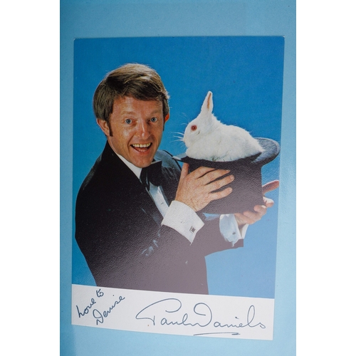 657 - Autographs, TV presenters, a folder containing one hundred and thirty signed publicity photos, lette... 