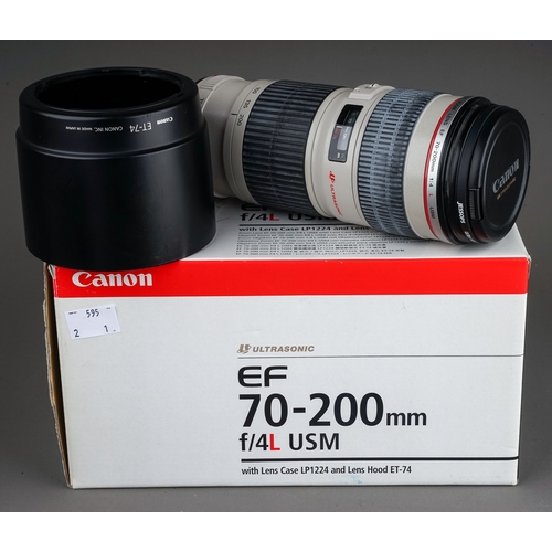 659 - A Canon EF 70-200mm f/4 L USM lens with original box