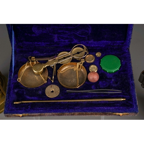 678 - A box of 19th and 20th century metalware, including a Victorian oval copper jelly mould, length 17cm... 