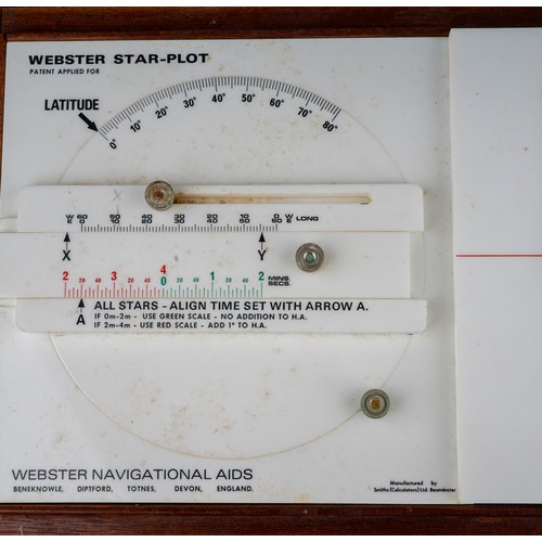 691 - An early 1970's wooden cased Webster Navigational Aids Star-Plot, the interior of the lid bears a ty... 