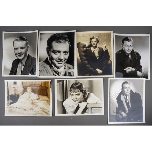 701 - A collection of seven mid 20th century black and white autographed photographs, including Jessie Mat... 