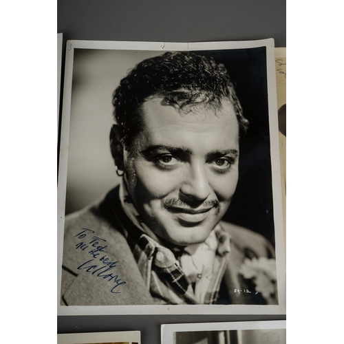 701 - A collection of seven mid 20th century black and white autographed photographs, including Jessie Mat... 