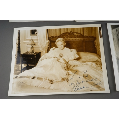 701 - A collection of seven mid 20th century black and white autographed photographs, including Jessie Mat... 