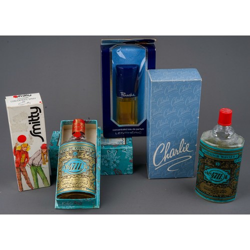 707 - Five bottles of vintage scented products, comprising a boxed bottle of No.4711 Cologne and another u... 