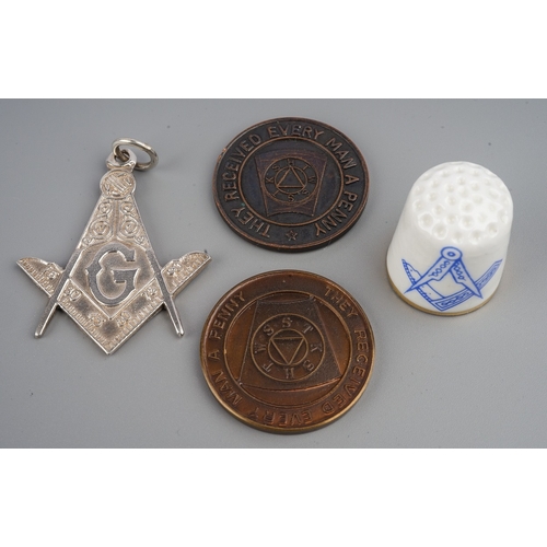 716 - Mixed Masonic items including Sterling Pendant