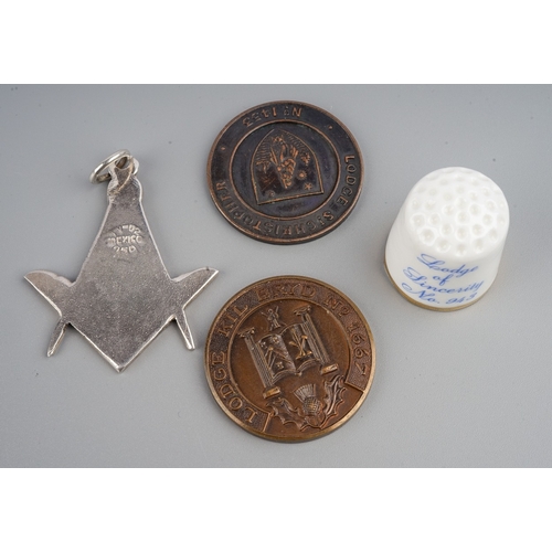 716 - Mixed Masonic items including Sterling Pendant