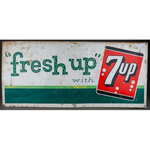 739 - 7up advertising tin metal advertising sign approx. 84cms x 38cms