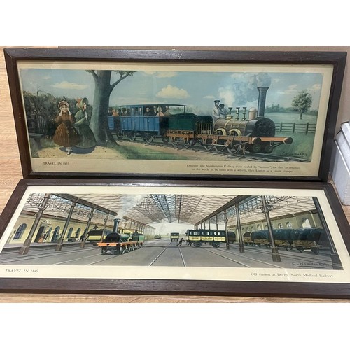 742 - Two C Hamilton Ellis Carriage Prints From The Travel In Series 1835 Leicester & Swannington Railway ... 