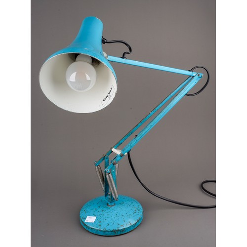 753 - An Anglepoise Lighting Ltd turqouise lamp, model 90, in scratched and rusted condition, max height 8... 