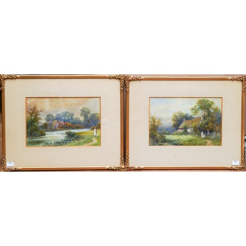 809 - Two Harold Gresley signed framed watercolours, both signed lower right and dated 1910. In original g... 