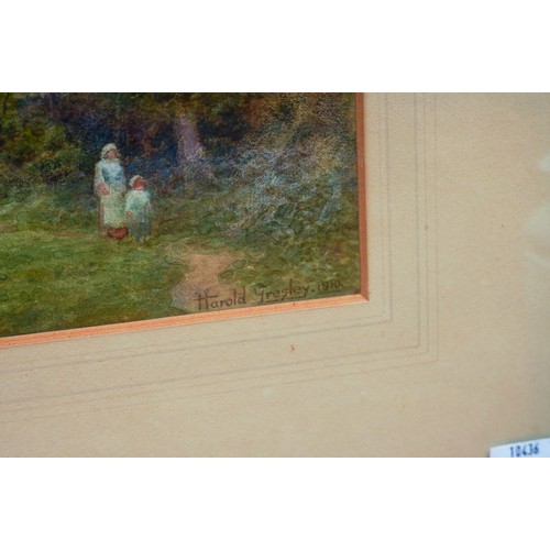 809 - Two Harold Gresley signed framed watercolours, both signed lower right and dated 1910. In original g... 