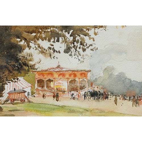 810 - Walter James West (1882-1942)
The Carousel
watercolour, 16 x 24cm 
signed with initials lower left, ... 