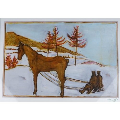 812 - Billy Childish (b.1959)
Sledge Horse
print, 25 x 35cm
signed in colour pencil on the mount, titled a... 