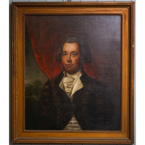 834 - English School (early 19th Century)
Portrait of a Gentleman in white cravat with navy coat with gilt... 