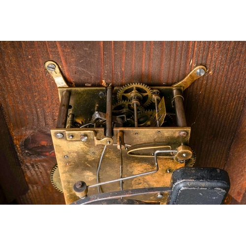 842 - A Continental mantle clock, with 8 day movement and coiled gong, in Architectural style walnut case ... 