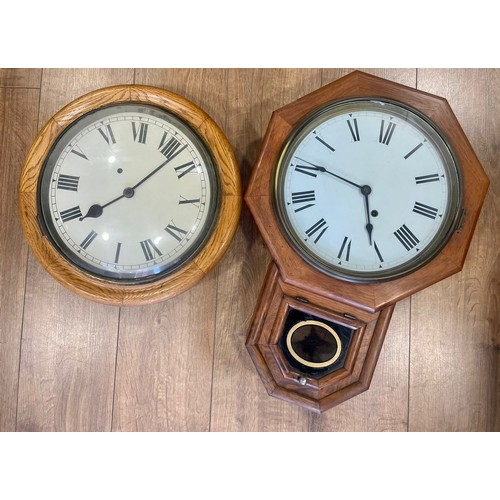 846 - 2 wall clocks, both in working order with keys