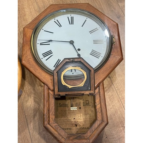 846 - 2 wall clocks, both in working order with keys