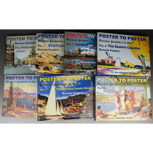 320 - Seven volumes of Poster To Poster Railway Journeys in Art by Dr. Richard Furniss, Volume 1. Scotland... 