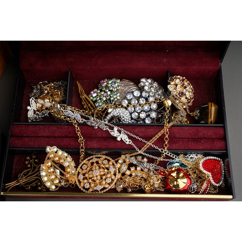 237 - Costume jewellery including, earrings, watches, necklaces, chains, brooches, rings, Swarovski, etc