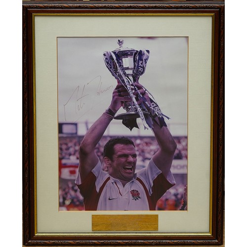 741 - Large collection of Leicester Tigers signed prints and photographs including 4 of Martin Johnson, al... 