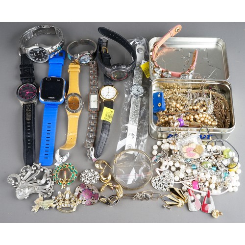 3 - Assorted costume jewellery and watches