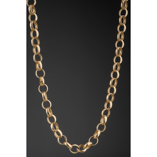 38 - A 9ct yellow gold belcher link chain, approx 64.5cm long, total gross weight approx 18.4g