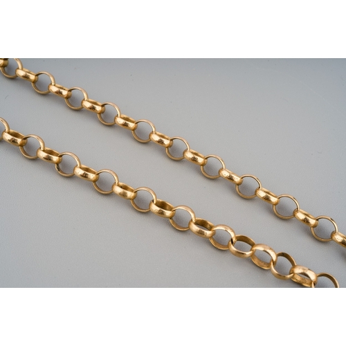 38 - A 9ct yellow gold belcher link chain, approx 64.5cm long, total gross weight approx 18.4g