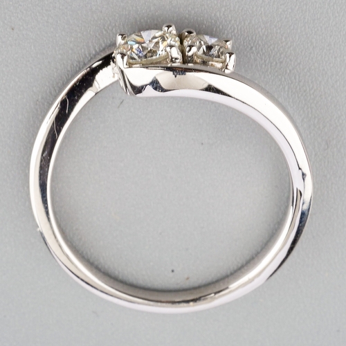 45 - A Sophia Fiori Hearts of Fire 18ct white gold two stone diamond ring. total diamond weight approx 1c... 