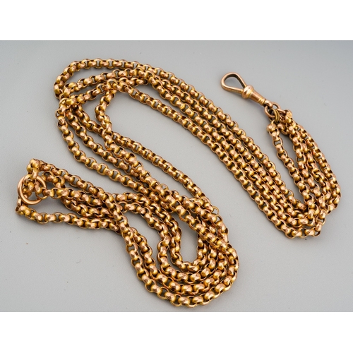 49 - A 9ct yellow gold guard chain, converted to a short necklace, total gross weight approx 29.8g