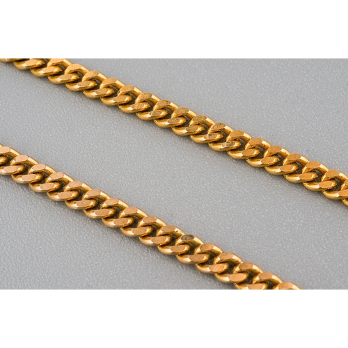 50 - A 9ct yellow gold flat curb-link chain, approx 60cm long, total gross weight approx 10g