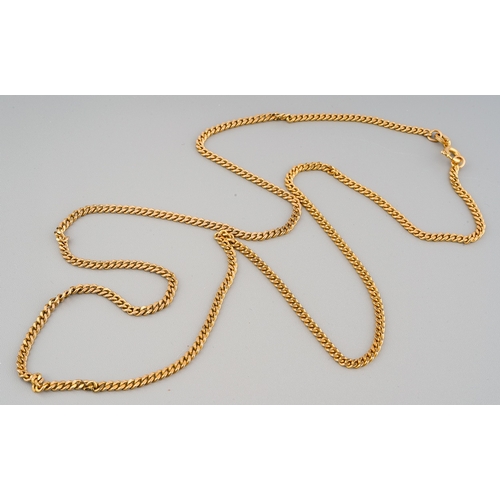 50 - A 9ct yellow gold flat curb-link chain, approx 60cm long, total gross weight approx 10g