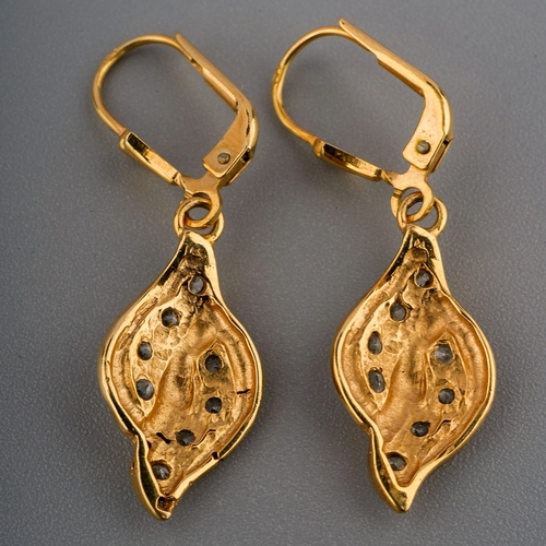 57 - A pair of paste earrings, hallmarked 9ct gold, approximate gross weight 3.02 grams.