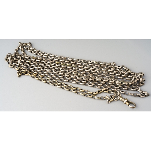 64 - White metal yard chain. Total length 6ft. gross weight 36.3 g