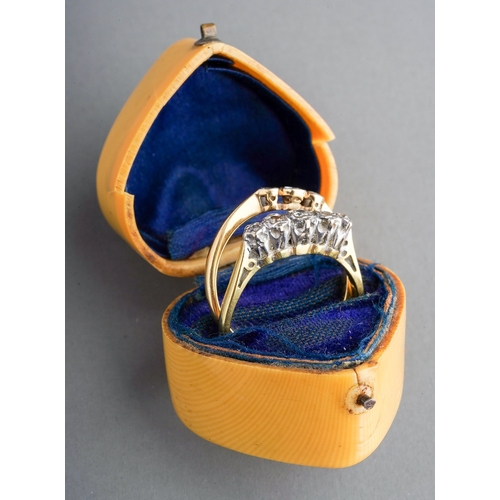 96 - Two diamond rings, to include a diamond three stone ring, stamped plat 18ct, together with a diamond... 