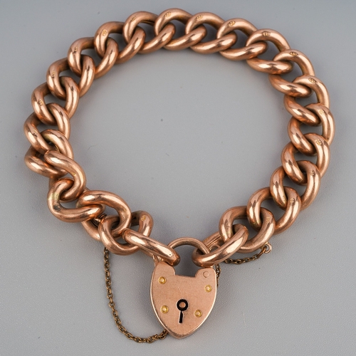 105 - A 9ct gold padlock link bracelet 21.4grams