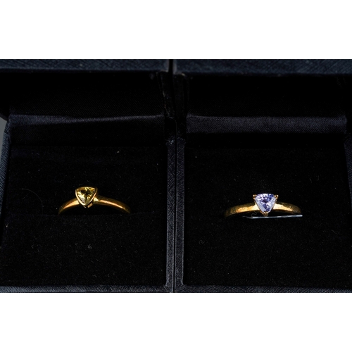 167 - 8 silver hallmarked gem set  rings