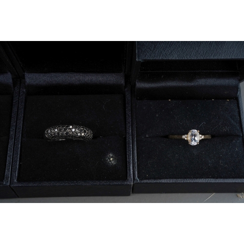 167 - 8 silver hallmarked gem set  rings