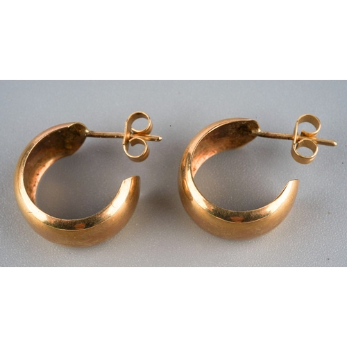 187 - Pair of 9 ct gold loop earrings ( gross weight 2.6g)