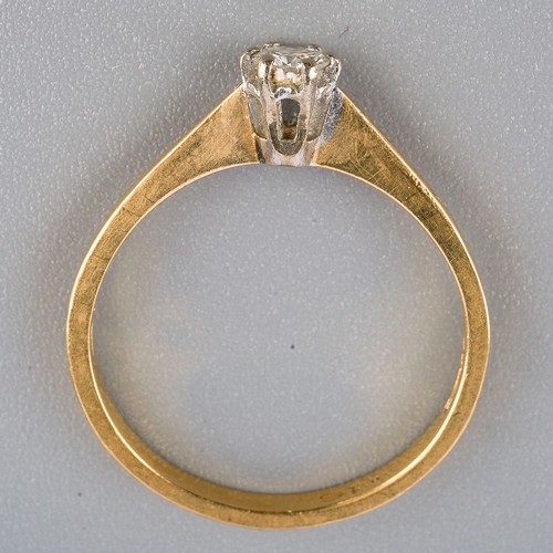 192 - An 18ct gold diamond single stone ring, set with a round brilliant cut diamond, hallmarked 18ct gold... 