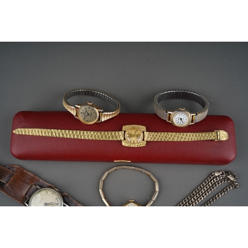 224 - Collection of watches to include ladies and men's together with a silver necklace