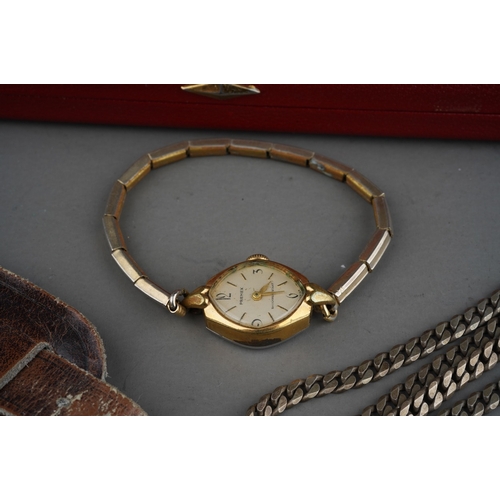 224 - Collection of watches to include ladies and men's together with a silver necklace