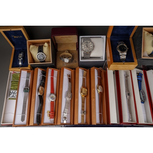 227 - A large collection of ex shop stock watches include digital watches mainly Timex including Power Fig... 