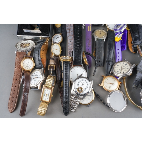 236 - Large collection of watches for parts to include Rotary, Timex, Fossil, Titan etc ( 1 box)