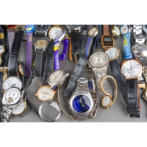 236 - Large collection of watches for parts to include Rotary, Timex, Fossil, Titan etc ( 1 box)