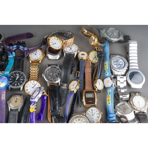 236 - Large collection of watches for parts to include Rotary, Timex, Fossil, Titan etc ( 1 box)